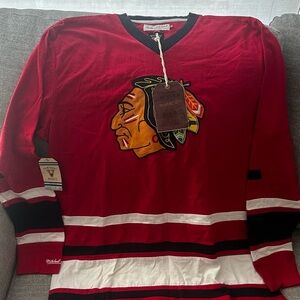 Red blackhawks jersey shirt